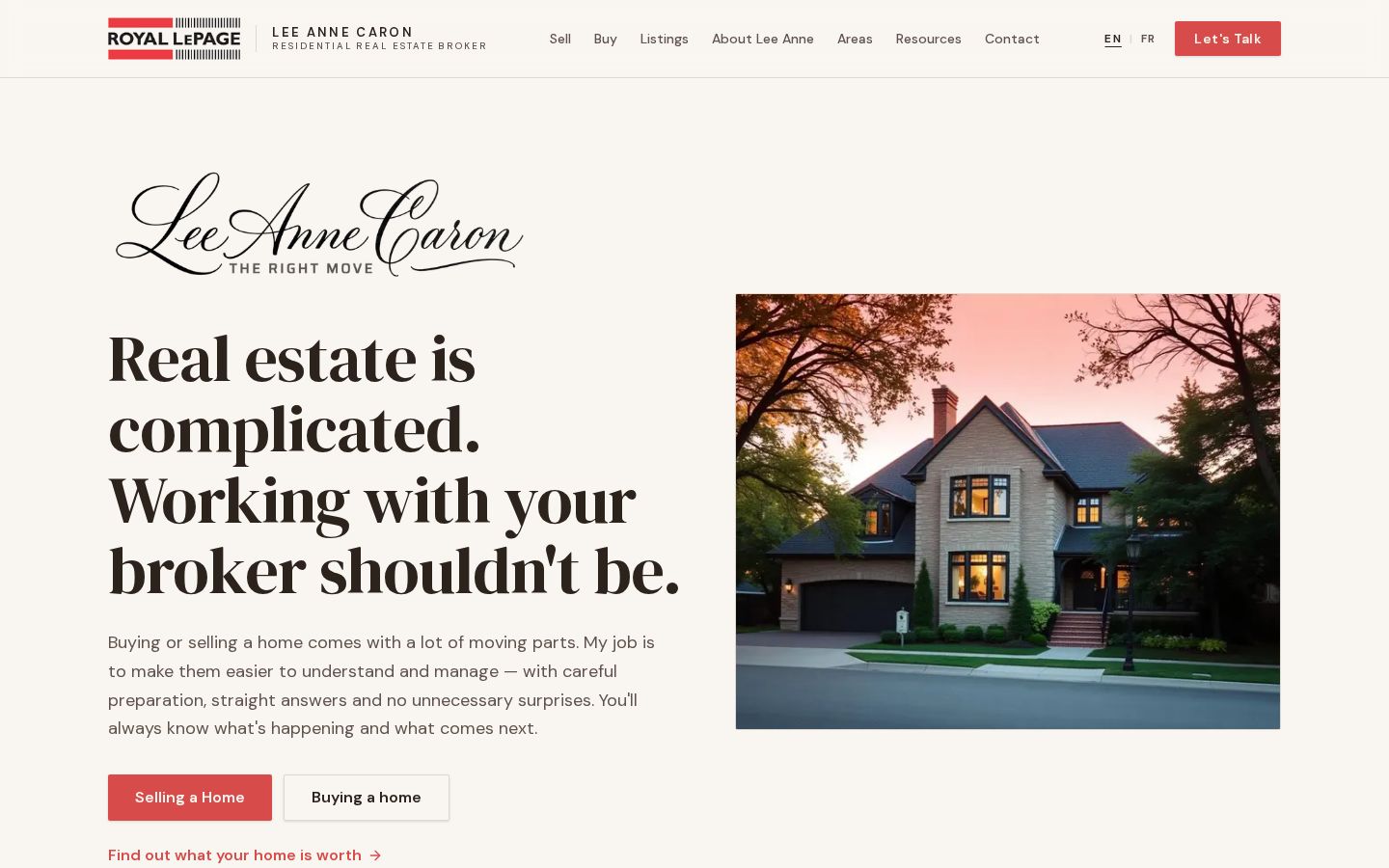 Lee Anne Caron website designed and developed by SiteWell