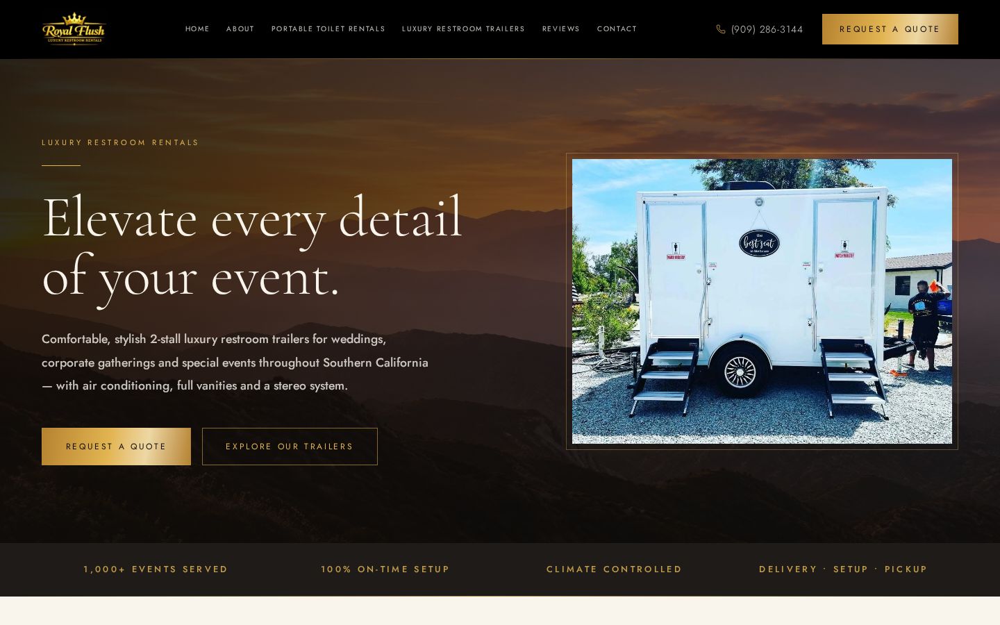 Royal Flush website designed and developed by SiteWell